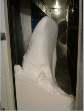 A photo of snow entrainment in a facility